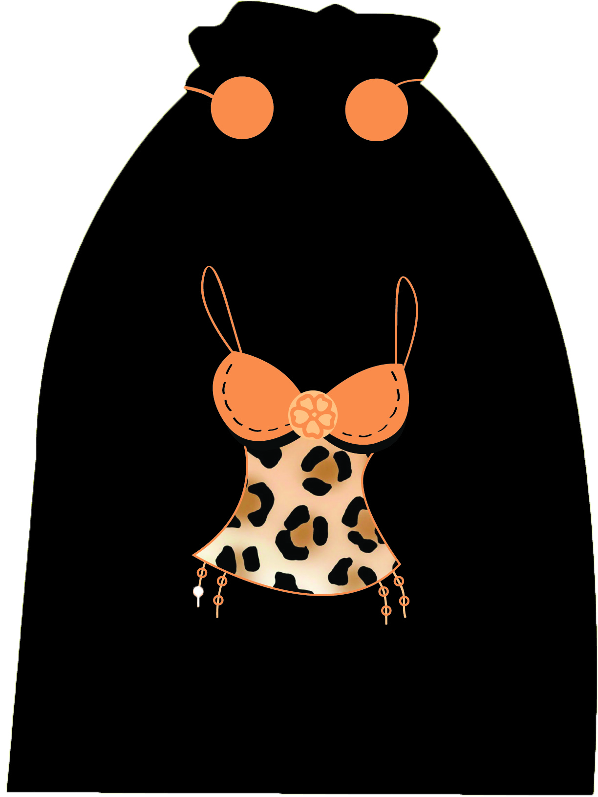 String Leopard Lingerie Bag